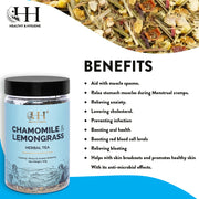 Chamomile and lemongrass Tea Jars, Resealable Pouch and Teabags