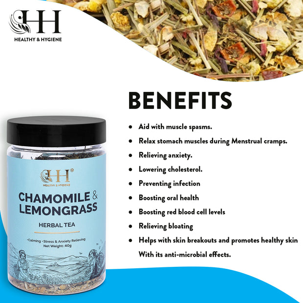 Slim & Detox (Green Tea)Jar-55gm + Chamomile & Lemongrass (Herbal Tea)Jar-40gm