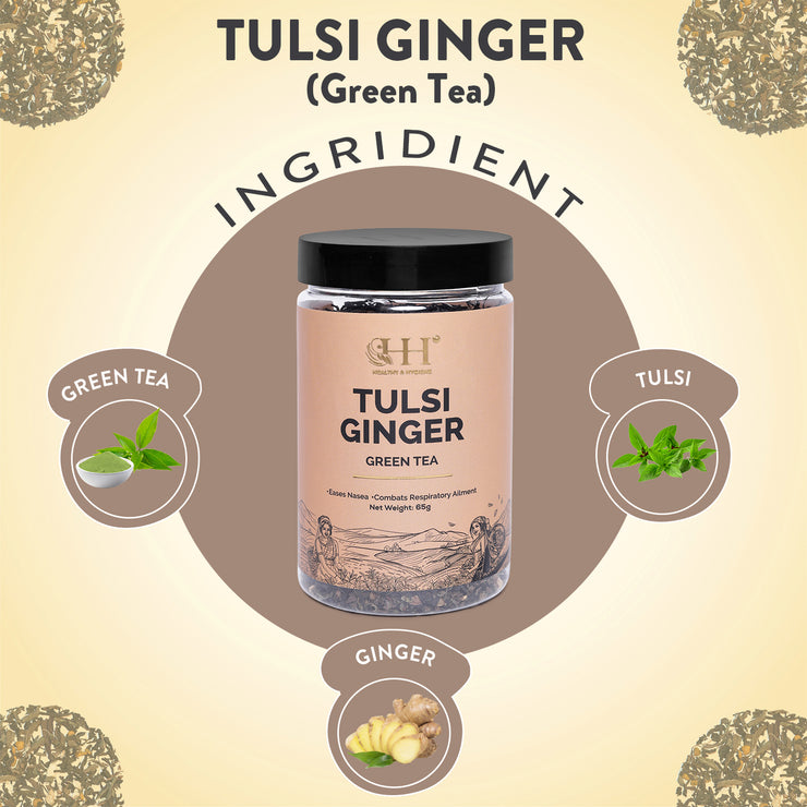 ingredients  of Tulsi ginger green tea
