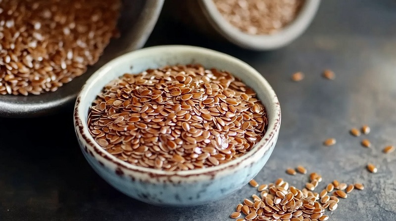 Whole flax seeds ready for use